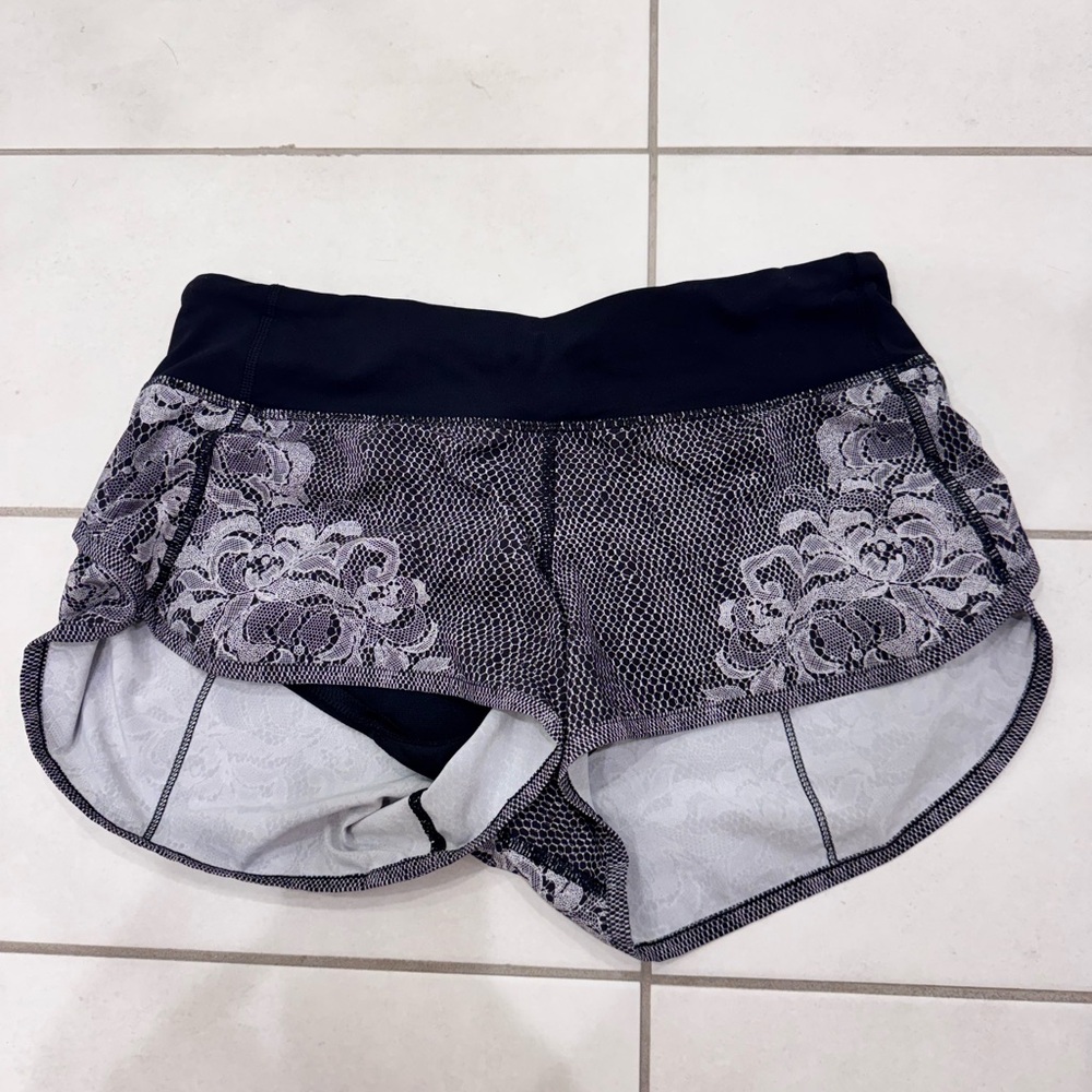 Lululemon Athletica Black and Gray Speed  Shorts